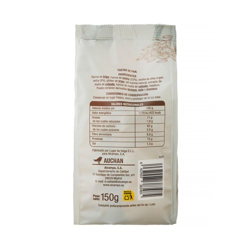 ALCAMPO CULTIVAMOS LO BUENO Tostas de pan con avena especial canapé 150 g