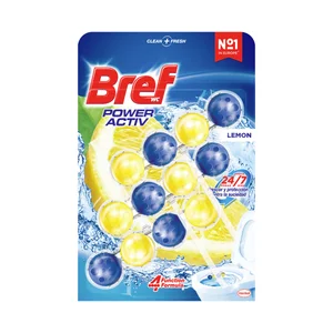 BREF Pastillas wc poder activo limón 3 x 50 gr.