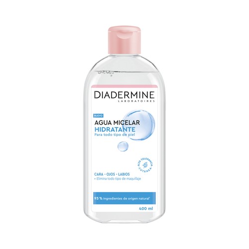 Agua micelar con acción hidratante para todo tipo de maquillaje y pieles DIADERMINE 400 ml.