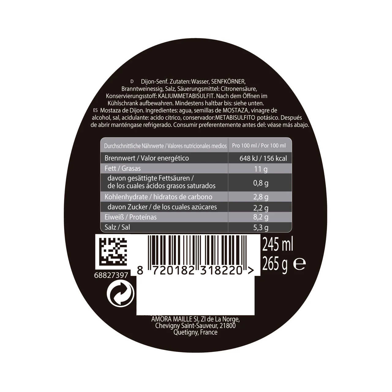 L´originale Mostaza fina de Dijon 265 g.