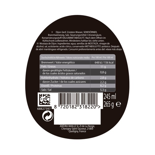 MAILLE L´originale Mostaza fina de Dijon 265 g.