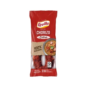 REVILLA Sarta de chorizo dulce extra, elaborado sin gluten, sin colorantes ni colorantes REVILLA 250 g.