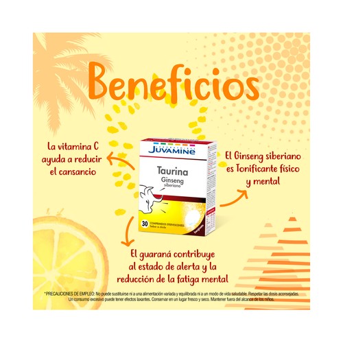 JUVAMINE Taurina Ginseng Efervescente  30 uds