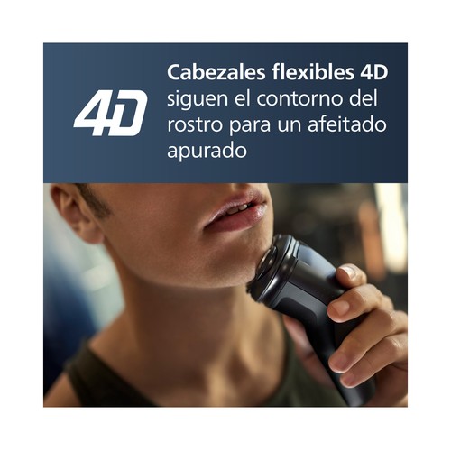 Afeitadora eléctrica PHILIPS S1142/02, cabezales flexibles, resistente al agua..