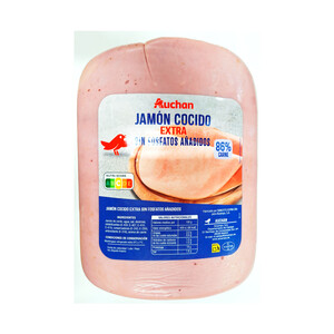 Imagen de AUCHAN Jamón cocido extra sin fosfato Producto Alcampo-LONCHA-NORMAL-2-A-3-MM