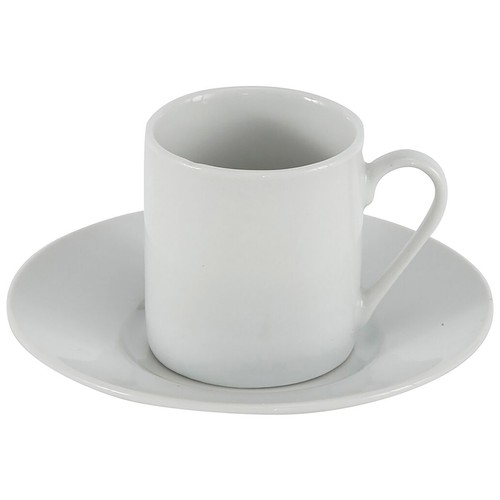 Taza de café con plato, color blanco, ACTUEL.