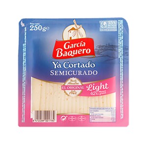 Imagen de GARCÍA BAQUERO Queso mezcla semicurado lightde vaca, cabra y oveja cortado GARCÍA BAQUERO 250 g.