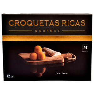 Imagen de CROQUETAS RICAS Croquetas 100% caseras, ultracongeladas y rellenas de bacalao Gourmet 300 g.