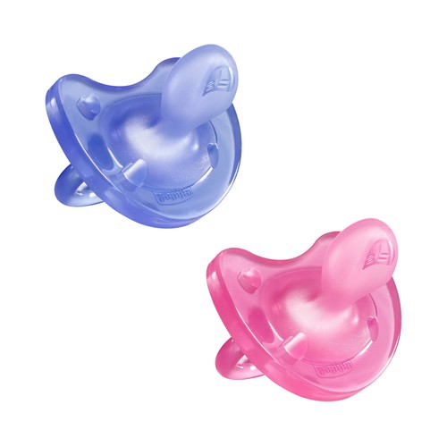 CHICCO Physio soft Chupetes de silicona con tetinas anatómicas, para bebés de 6 a 16 meses  2 uds.