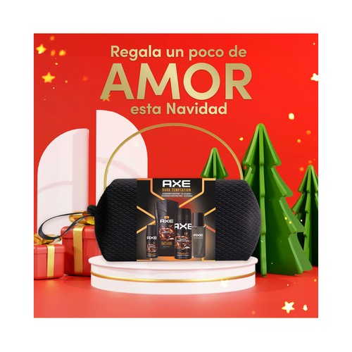 AXE Dark temptation Neceser con productos para la higiene masculina.