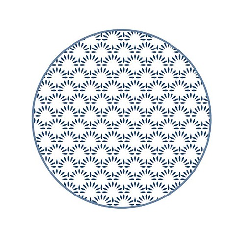 Plato de postre Halong de porcelana azul ACTUEL .