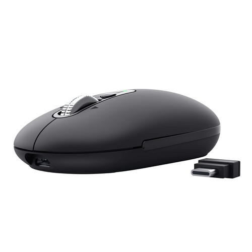Ratón inalámbrico TRUST Seron Slim, color negro, 7 botones