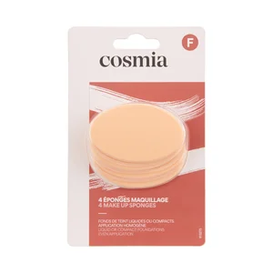 COSMIA Esponjas para la aplicación uniforme de bases de maquillaje líquidas o compactas 4 uds.