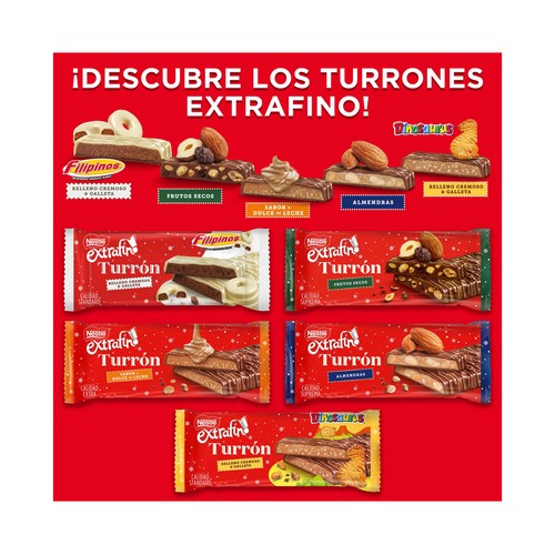 NESTLÉ Turrón relleno cremoso y galleta Dinosaur 229 g.