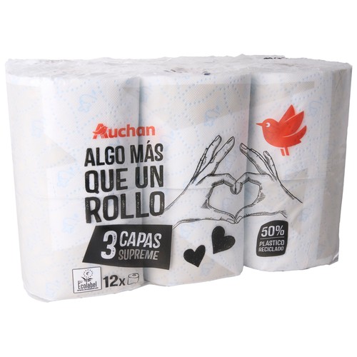 Papel higiénico de triple capa PRODUCTO ALCAMPO 12 uds.