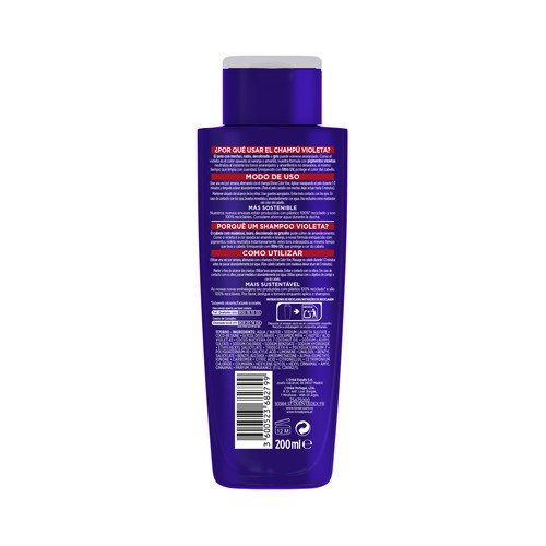 L´ORÉAL PARIS Elvive color vive 200 ml Champú violeta matizador para cabellos rubios, grises o con mechas.