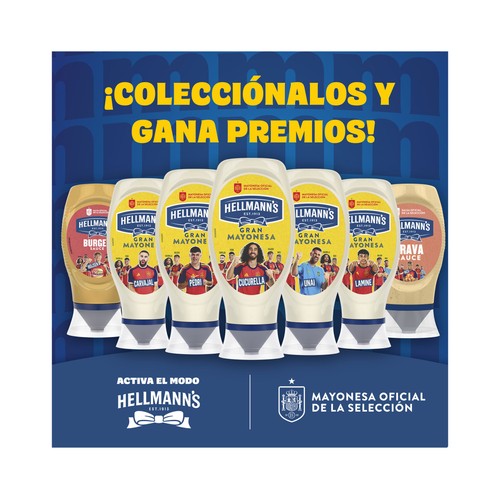 HELLMANN"S Salsa  Mayonesa formato  bote bocabajo, 430 ml.