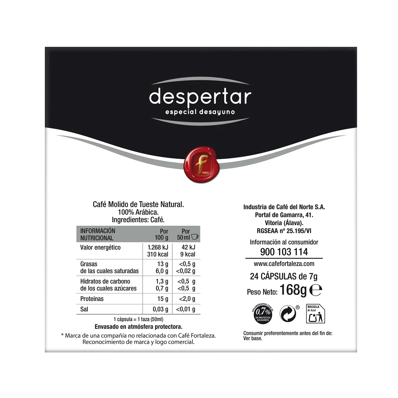 FOTALEZA DESPERTAR Café en cápsulas I10, 24 uds.