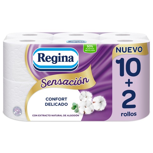 REGINA Papel higiénico triple capa 10+2 rollos.