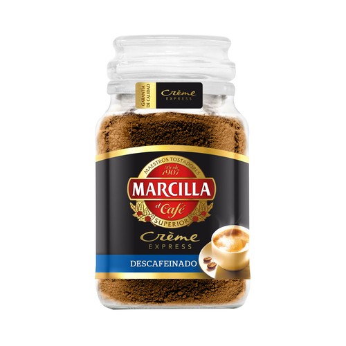 Café soluble descafeinado MARCILLA Creme Express 200 g.