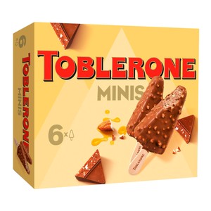 Mini bombón helado de chocolate y miel cubierto de chocolate y con leche y trozos de nougat 6 x 50 ml.