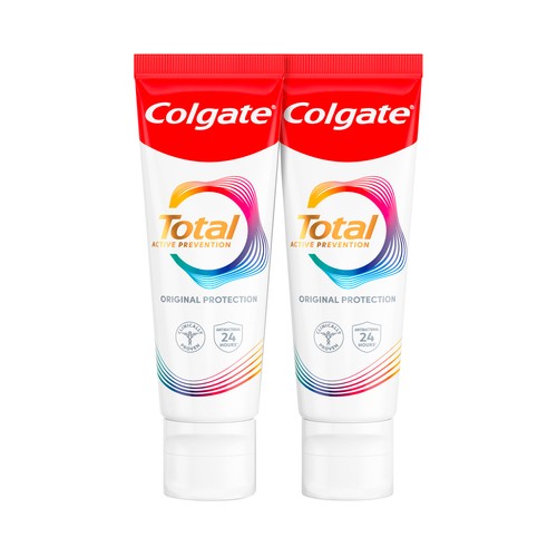 COLGATE Total prevención activa Pasta de dientes con protección 8 en 1 2 x 75 ml.