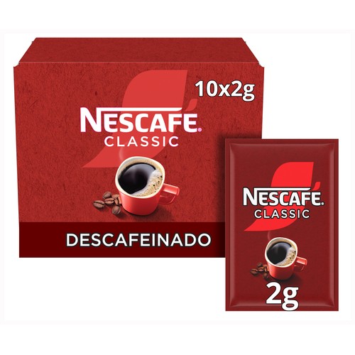 NESCAFÉ Café soluble descafeinado classic 10 sobres