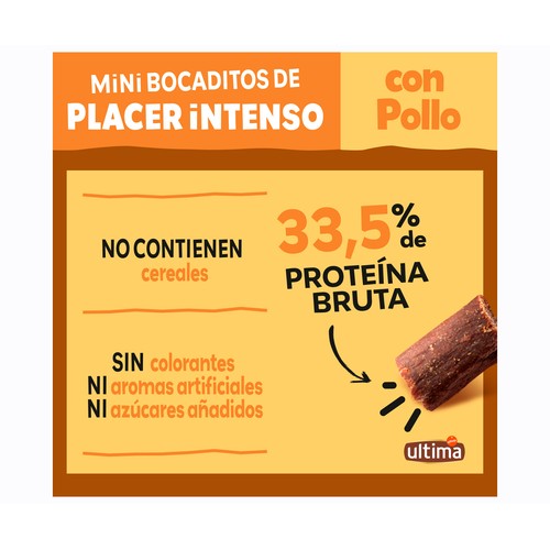 ULTIMA Snack perro mini bocaditos intensos de pollo 40 gr.