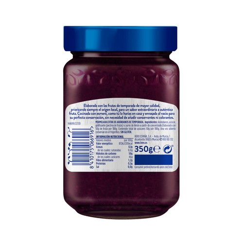HERO Mermelada de arándanos de temporada 350 g.