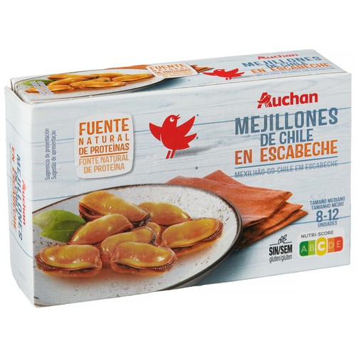 PRODUCTO ALCAMPO Mejillones escabeche con aceite de girasol lata de 69 g.