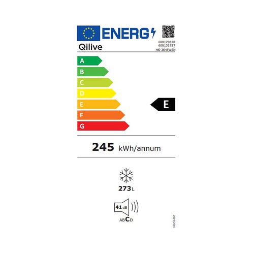 Congelador vertical QILIVE Q.6828 clasificación energética: E, H: 185cm, A: 59,8cm, F: 61,8cm, capacidad total: 273L