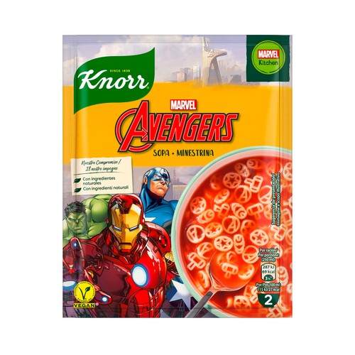 KNORR Sopa deshidratada de vengadores 40 g.