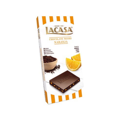 LACASA Chocolate negro con naranja 100 g.
