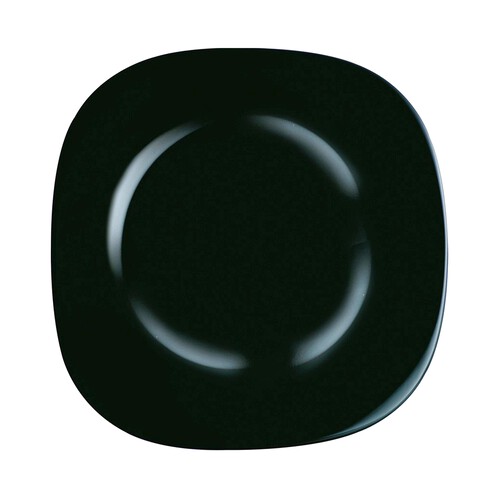 Plato llano cuadrado de vidrio color negro, 26cm., Carine LUMINARC.