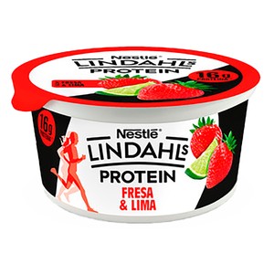 LINDAHLS Producto lácteo concentrado con alto contenido en proteínas y sabor a fresa y lima Pro+ de Nestlé 160 g.