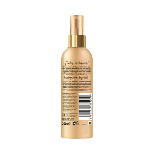 PANTENE Aceite hidratante para cabello, sin aclarado, con acabado brillnate PANTENE Brillo eterno 200 ml.