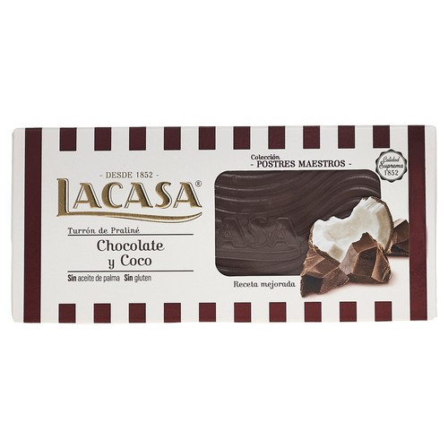 LACASA Turrón de chocolate y coco 225 g.