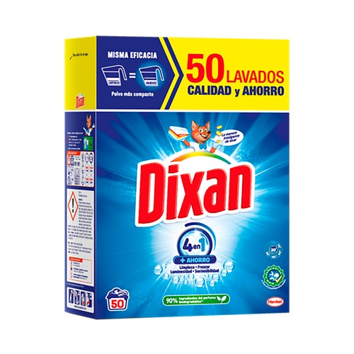 DIXAN Detergente en polvo 4 en 1. 50 DS