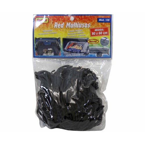 Red multiusos para automóvil, con 6 puntos de fijación y medidas de 80x60 centímetros ROLMOVIL.