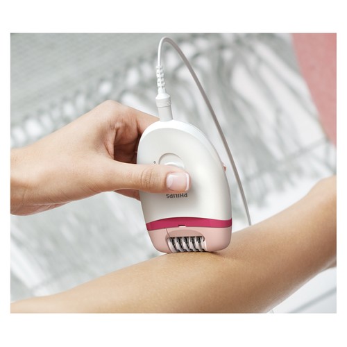 Depiladora PHILIPS Satinelle Essential BRE235/00, uso con cable, 2 velocidades, cabezal sensible.