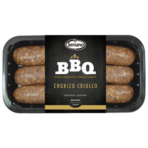 Imagen de Bandeja con chorizos criollos especiales para barbacoa SERRANO 400 g.