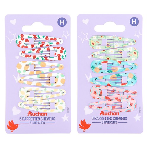 PRODUCTO ALCAMPO Pinza rectangular (pasadores) para cabello con diseño infantil 6 uds.