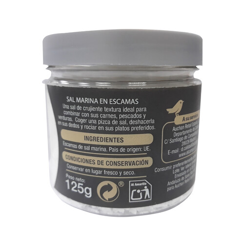 ALCAMPO GOURMET Sal marina en escamas ALCAMPO GOURMET 125 g.