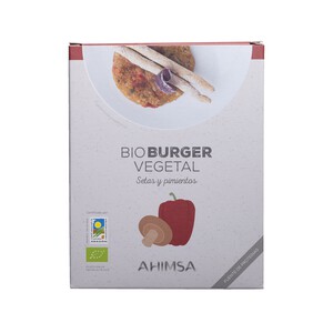 Imagen de AHIMSA Burger de Seitán, setas shitake y pimientos ecológico AHIMSA 160 g.