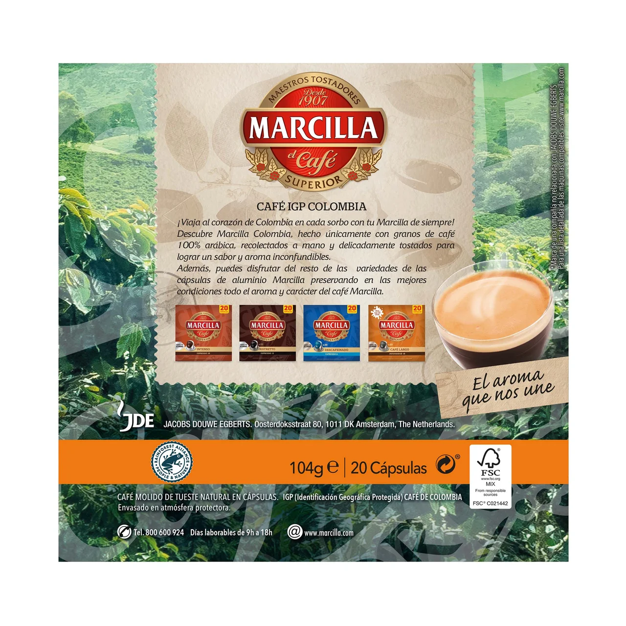 Café en cápsulas Colombia 20 uds.