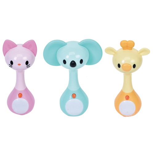 Sonajeros animales con Luz y Sonidos, modelos surtidos +6 Meses ONE, TWO FUN Baby