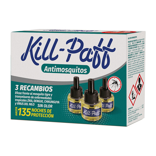 Insecticida elèctrico , 3 recambios KILL PAFF 3 x 33 ml