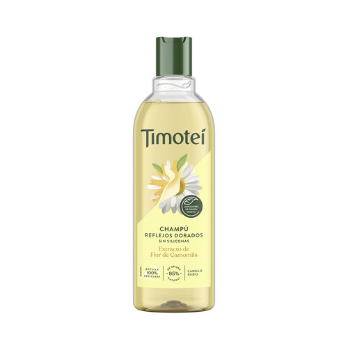 TIMOTEI Champú con extracto de flor de Camomila, para cabellos rubios TIMOTEI Refelejos dordos 400 ml.