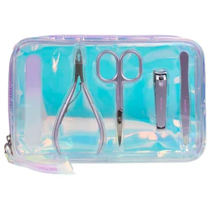 BETER Glazed collection Neceser transparente con asa y kit de manicura.