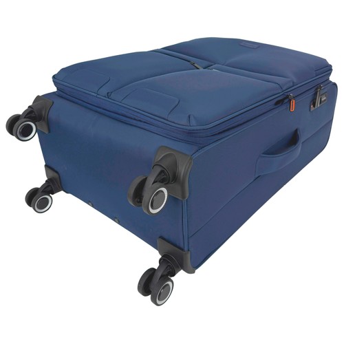 Maleta grande tipo trolley 8 ruedas  polysoft  75cm azul oscuro. AIRPORT